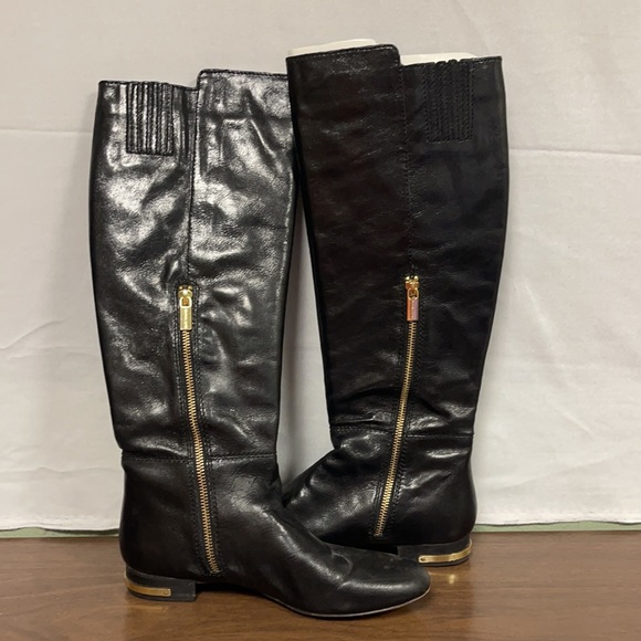 Michael Kors Ailee Black Leather Knee High Boots - Picture 7 of 7
